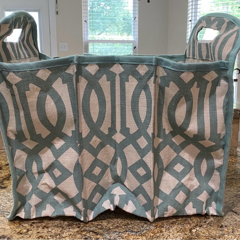 The Royal Standard
Geometric Patterned Storage Basket - Aqua and Cream
